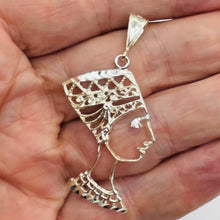 Load image into Gallery viewer, Queen Nefertiti Sterling Silver Image Pendant | 2" Long | Silver | 1 Pendant |