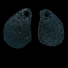 Load image into Gallery viewer, Lava Stone Carved Teardrop Pendant Beads | 52x36x6mm | Black | 2 BeadS |