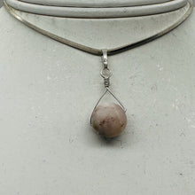 Load image into Gallery viewer, Pink Peruvian Opal Matte Finish Spinner Pendant | Pink, Black | 1 1/4" Long |