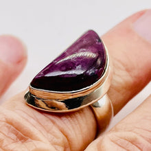 Load image into Gallery viewer, Gemstone Ruby Sterling Silver Half-Moon Ring | Size 7 | Red | Ring |