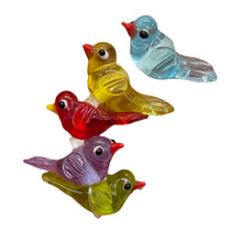Load image into Gallery viewer, Lampwork Glass Birds | Blue, Yellow, Red, Green, Purple | 25x12x8mm | 10 Beads |
