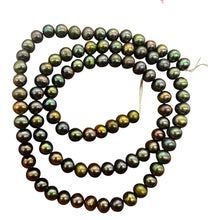 Load image into Gallery viewer, Blue Purple Peacock Freshwater Pearl Beads 5mm Round 90 Pearls Jewelry Making