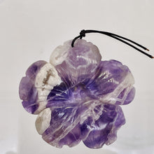 Load image into Gallery viewer, Amethyst Carved Pendant Flower | 55x8mm | Purple White | 1 Bead |