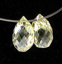 Load image into Gallery viewer, Natural .49cts Canary Diamond 4x2.75mm Briolette Beads Pair 6120