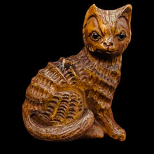 Load image into Gallery viewer, Kitty Cat Signed Sitting Pose Boxwood Carving | 1 Netsuke |