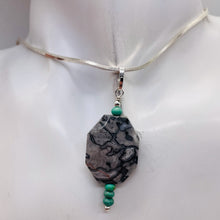 Load image into Gallery viewer, Picasso Jasper Sterling Silver Pendant | 1 1/2" Long | Gray/Black | 1 Pendant |