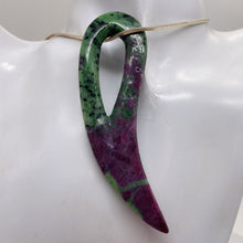 Load image into Gallery viewer, Ruby Zoisite Comma Pendant Bead | 94x28x6mm | Green Red | 1 Pendant Bead |