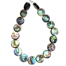 Load image into Gallery viewer, Natural Abalone Shell 8.5mm Coin Bead Strand (49 Beads) 109910