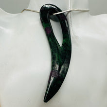 Load image into Gallery viewer, Ruby Zoisite Comma Pendant Bead | 94x28x6mm | Green, Red | 1 Pendant Bead |
