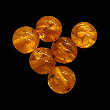 Load image into Gallery viewer, Amber Round Beads | 6 1/2 mm | Yellow | 8 Beads |