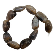 Load image into Gallery viewer, Gray Moonstone Half Strand | 23x13x8mm to 18x11x9mm | Gray | 11 Half-Strand |