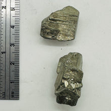 Load image into Gallery viewer, Pyrite Crystal Nugget Beads | 27x15x14mm to 24x18x11mm | Silver Gold | 2 Beads |