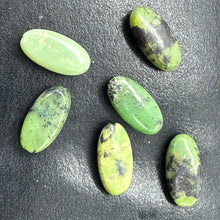 Load image into Gallery viewer, 6 Shockingly Rare Chrysoprase Oval Beads 19x9x5mm 8454