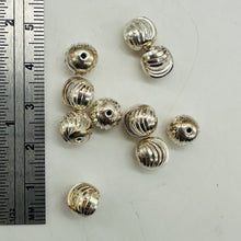 Load image into Gallery viewer, Shimmering 8mm Laser Cut Sterling Silver Beads | 10 Beads |