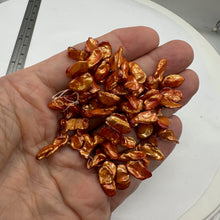 Load image into Gallery viewer, Burning Orange 'Corn Flake' Keishi Pearl Strand | 12x5mm to 16x7x4mm |