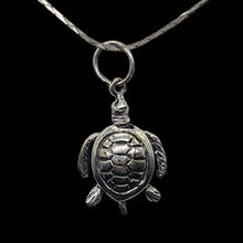 Load image into Gallery viewer, Turtle Sterling Silver Sea Dweller Pendant | 1 1/4" Long | Silver | 1 Pendant |