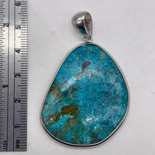 Load image into Gallery viewer, Chrysocolla Sterling Silver Oval Pendant | 2" Long | Blue | 1 Pendant |