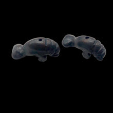 Load image into Gallery viewer, Grace 2 Carved Hematite Manatee Beads | 21x11x9mm | Silver black
