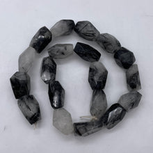 Load image into Gallery viewer, Rutilated Quartz 15" Strand | 21x13x19 to 25x13x14 | White Black | 18 Beads |