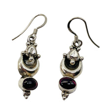 Load image into Gallery viewer, Fabulous Red Garnet Sterling Silver Drop/Dangle Earrings! | 1 3/8" Long |