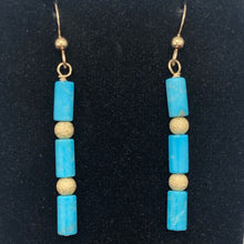 Load image into Gallery viewer, Charming Designer Natural Untreated Turquoise Earrings 14Kgf | 2 inch long |