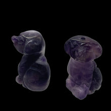 Load image into Gallery viewer, Faithful 2 Natural Amethyst Carved Dog Animal Beads | 22x15x15mm | Purple
