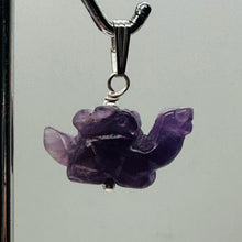 Load image into Gallery viewer, Stegosaurus Dinosaur Amethyst Sterling Silver Pendant | 1 inch long | Purple |
