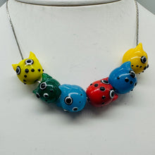 Load image into Gallery viewer, Kitty Cat Ceramic Round Beads | 15mm | Multi-Color | 6 Beads |
