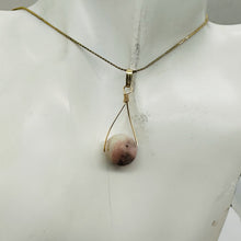 Load image into Gallery viewer, Pink Peruvian Opal Matte Finish Spinner Pendant | Pink, Black | 1 1/4" Long |