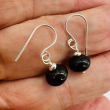 Load image into Gallery viewer, Rainbow Obsidian Round Bead and Sterling Silver Earrings