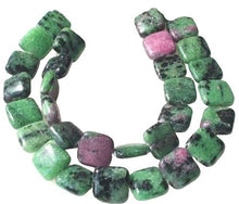 Load image into Gallery viewer, Magical Ruby Zoisite Square Coin Bead Strand 109560