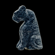Load image into Gallery viewer, Hand-Carved Sitting Leopard | 46x30x20mm | Grey Black | 1 Figurine |