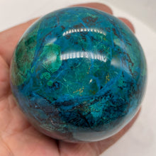 Load image into Gallery viewer, Chrysocolla Malachite Sphere 396g (14oz) | 66mm (2.6") | Green Blue| 1 Specimen|