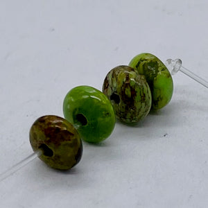 Gaspeite High Grade 5mm Rondelle Beads | 5mm | Green Brown | 4 Beads |