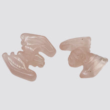 Load image into Gallery viewer, 2 Hand Carved Natural Rose Quartz Bat Beads | 21x16x5mm | Pink