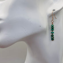 Load image into Gallery viewer, Unique Natural USA Turquoise 14K Rose Gold Filled Earrings | Blue | 1 1/2" Long|