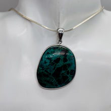 Load image into Gallery viewer, Chrysocolla Sterling Silver Oval Pendant | 2" Long | Blue, Green | 1 Pendant |