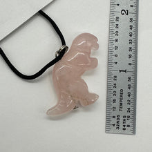 Load image into Gallery viewer, Rose QuartzTyrannosaurus Rex Dinosaur Pendant Necklace | 3/4' Long | Pink |
