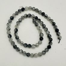 Load image into Gallery viewer, Shine! Natural Untreated Tourmalated Quartz Faceted Round Bead Strand | 6 mm |