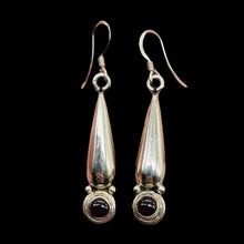 Load image into Gallery viewer, Unique Sophistication Garnet Sterling Silver Earrings | 1 3/4" Long | 1 Pair |