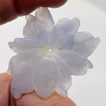 Load image into Gallery viewer, Chalcedony 38ct Hand Carved Flower Bead | 43x37x4mm | Blue | 1 Pendant Bead |