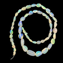 Load image into Gallery viewer, Opal AAA Fire Blue, Green, Pink Oval Bead Strand | 8" Long | Clear | 52 Beads |
