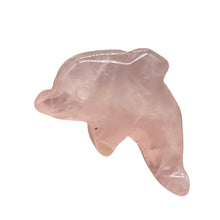 Load image into Gallery viewer, Pink Rose Quartz Dolphin Figurine Worry Stone | 22x12x7.5mm | Pink