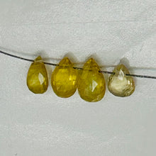 Load image into Gallery viewer, Sapphire AAA Faceted 1.9cts Parcel Briolette Beads | 6x4 to 5x4mm | Yellow | 4 |