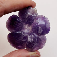 Load image into Gallery viewer, Amethyst Carved Pendant Flower | 55x8mm | Purple White | 1 Bead |