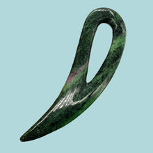 Load image into Gallery viewer, Ruby Zoisite Comma Bead | 94x28x6mm | Green Red | 1 Pendant Bead