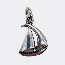 Load image into Gallery viewer, Sailing Boat Sterling Silver Charm | 3/4" Long | Silver | 1 Pendant |