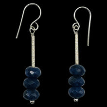 Load image into Gallery viewer, Designer Blue Sodalite Sterling Silver Dangle Earrings 1 3/4 Inch Drop