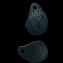 Load image into Gallery viewer, Lava Stone Carved Teardrop Pendant Beads | 52x36x6mm | Black | 2 BeadS |