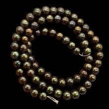 Load image into Gallery viewer, Fresh Water Pearls 16" Strand Round Pearls | 6mm | Dark Green, Red | 1 Strand |